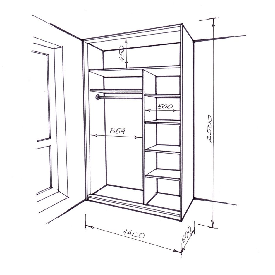 Эскиз шкафа купе