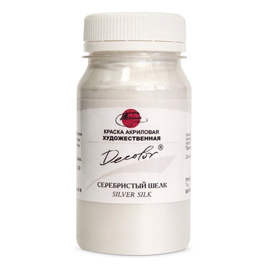 Краска акриловая художественная Деколор, "Tair", 100 мл, белое серебро
