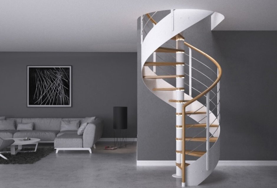 Лестница винтовая деревянная