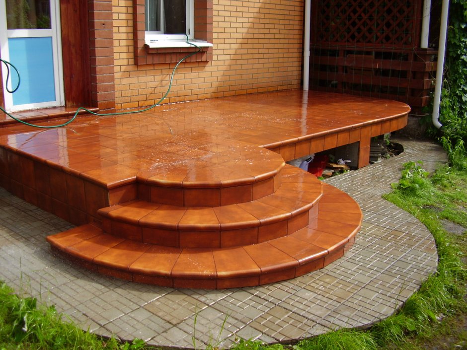 Ступени клинкерные для полукруглого крыльца