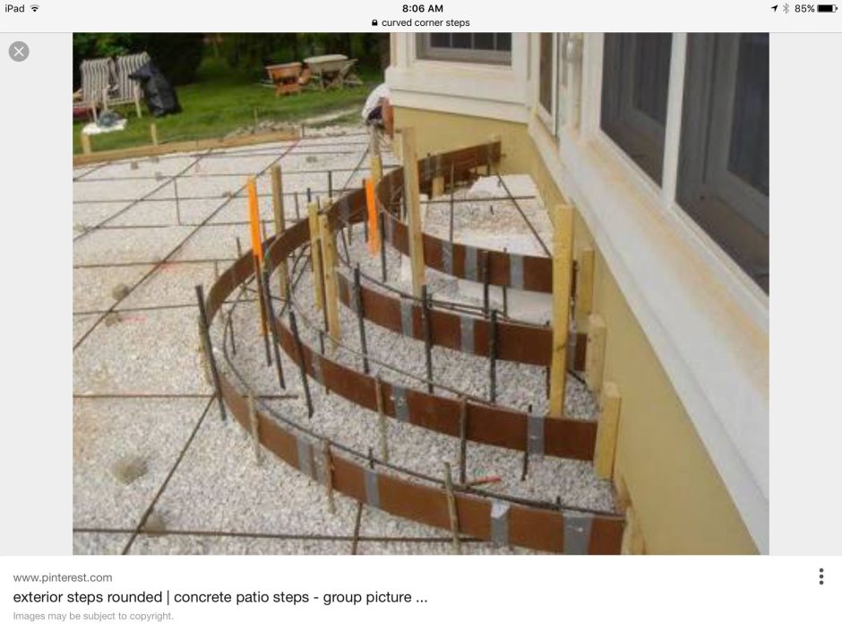 Опалубка для полукруглых ступеней