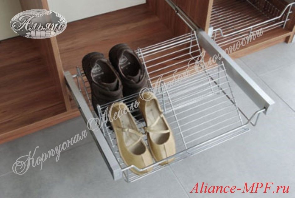 Полка для обуви 3-х уровневая боковая 3318-w (502*620*292)