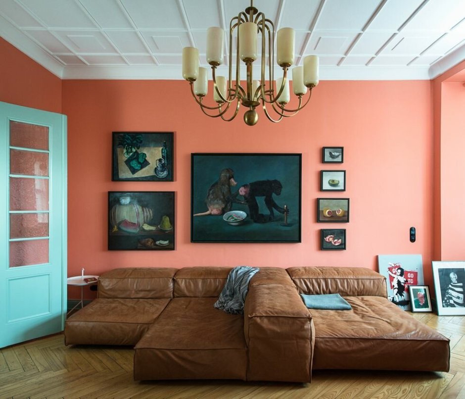 Сочетание бежевого и оранжевого в интерьере