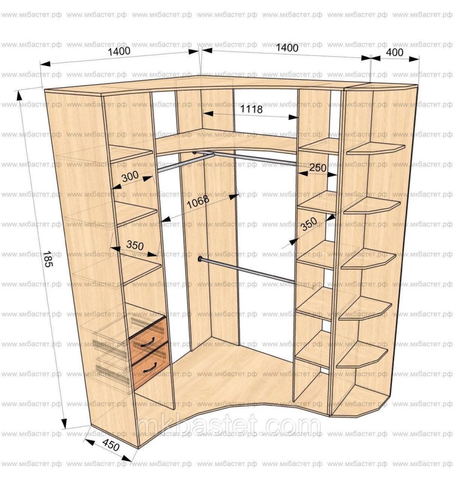 Шкаф угловой радиусный 1200 1200