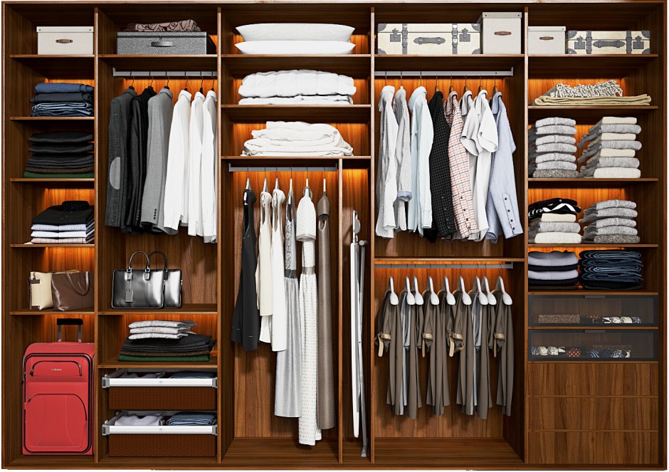 Наполнение шкафа в спальню