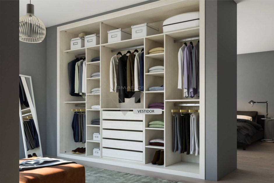 Шкаф встроенный открытый для декора