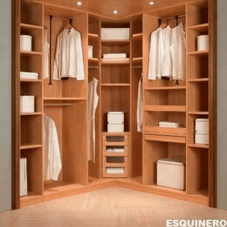 Наполнение угловой гардеробной