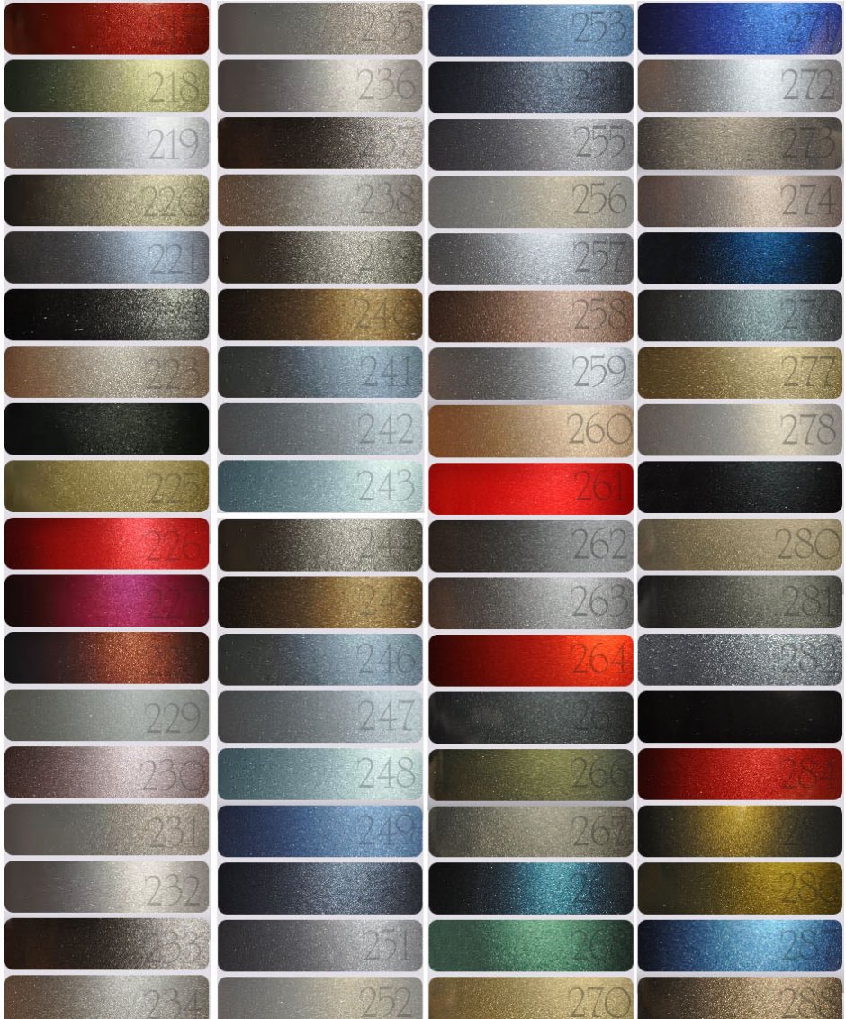 Палитра Мобихел металлик