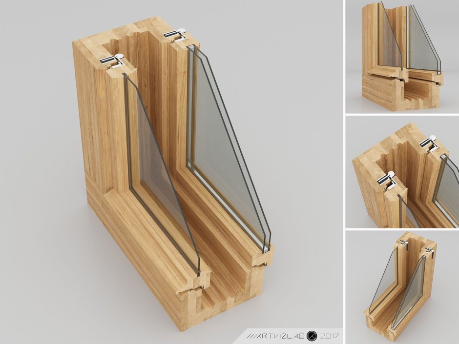 Деревянные окна с двухкамерным стеклопакетом