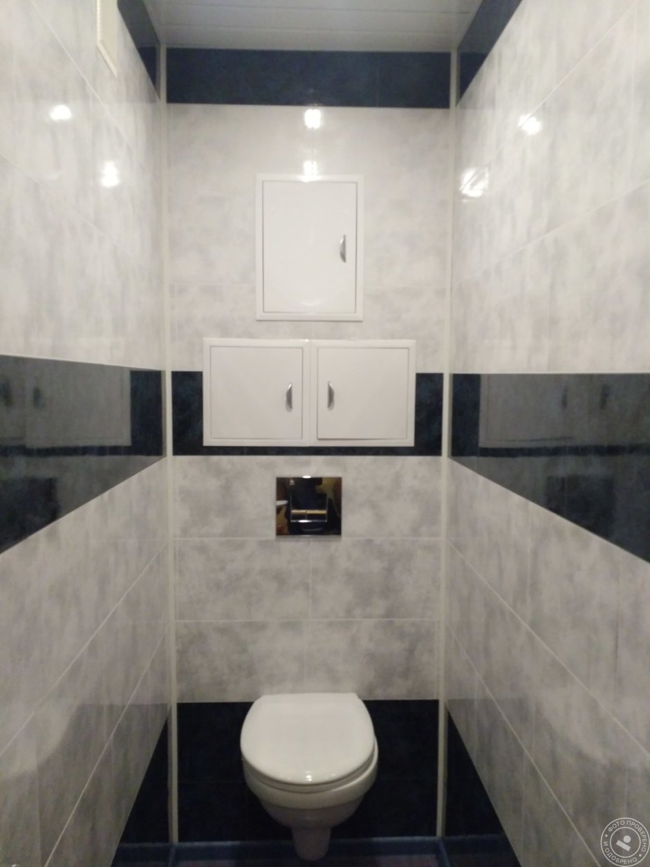 Отделка туалета пластиковыми панелями