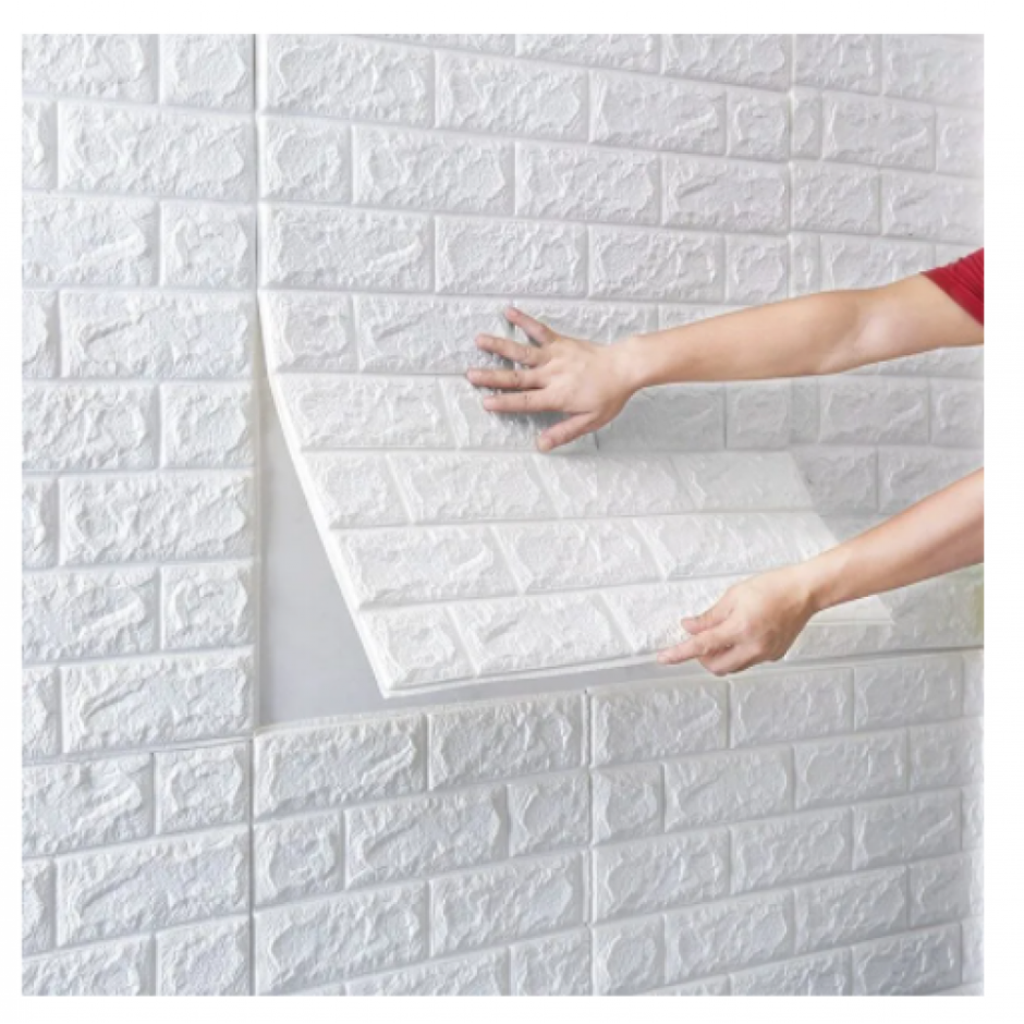 3d cамоклеющиеся панели "кирпич Оникс" (Brick Beige-White)