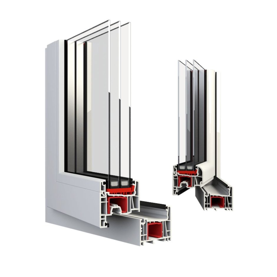 Стеклопакет трехкамерный пятикамерный профиль