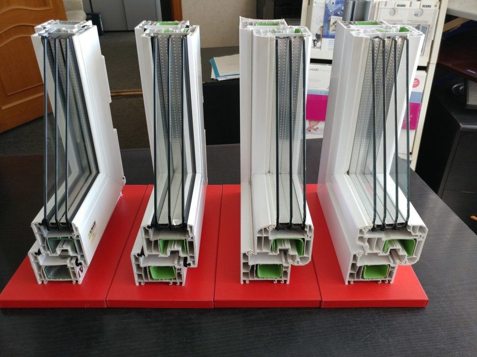 Окна ПВХ двухкамерный стеклопакет (три стекла), профиль 58 мм