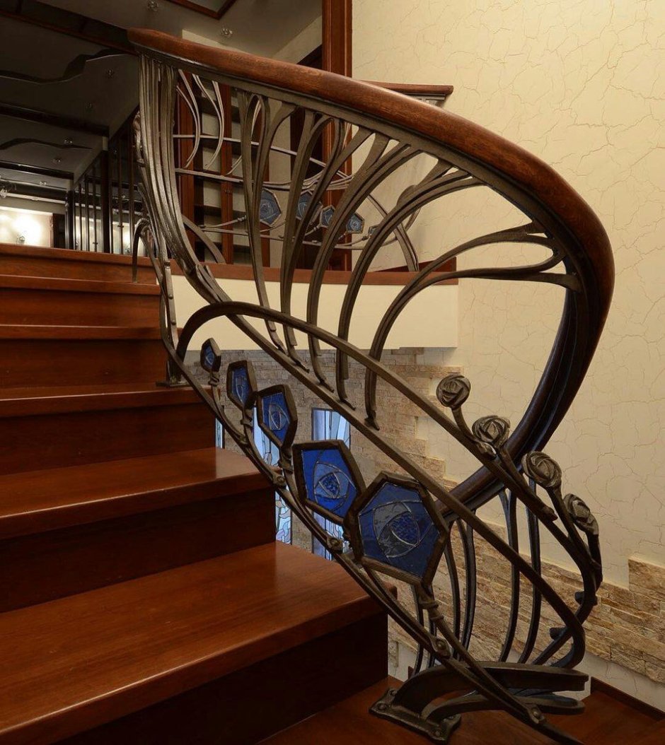 Кованые перила в стиле лофт