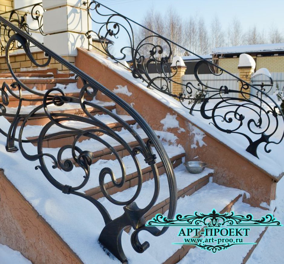 Кованые перила для крыльца круг