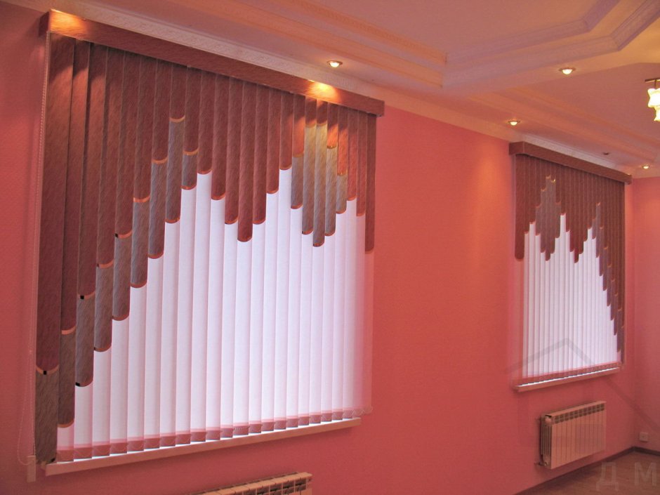 Жалюзи вертикальные с тюлем сочетание