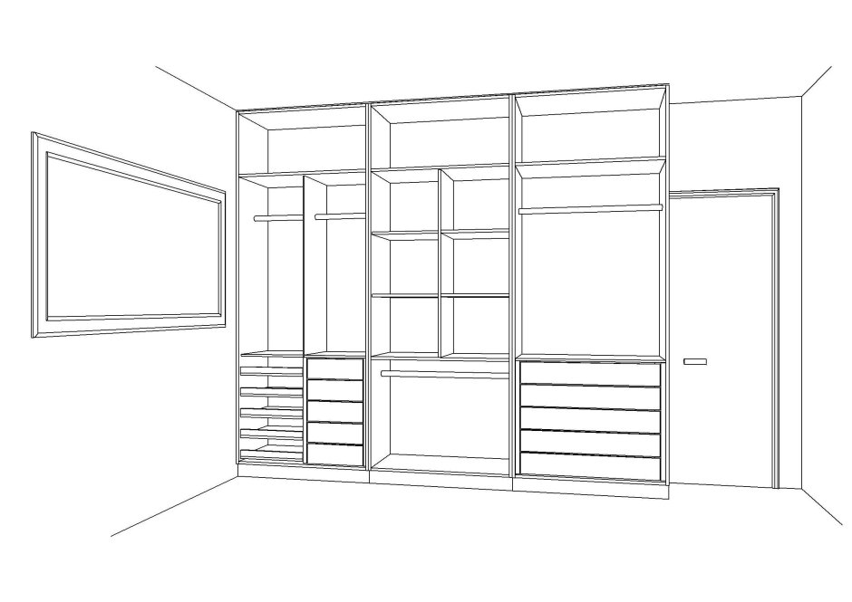 Шкаф купе с рифленым стеклом