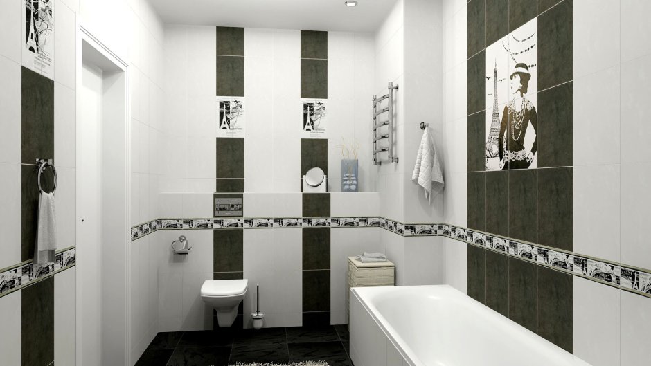 Раскладка плитки в совмещенном санузле