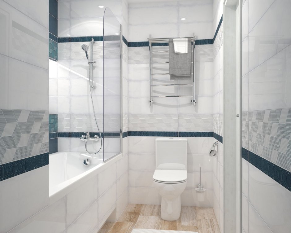 Раскладка плитки в маленькой ванной