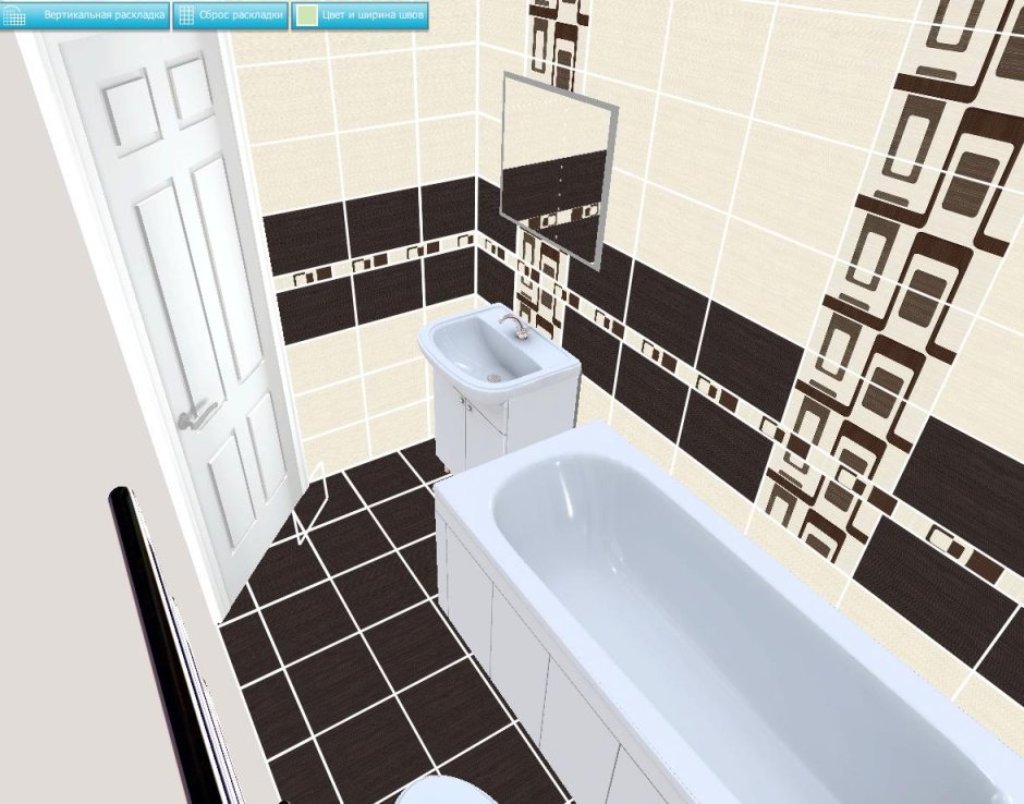 Раскладка плитки в ванной