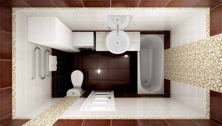 Сочетание плитки в ванной