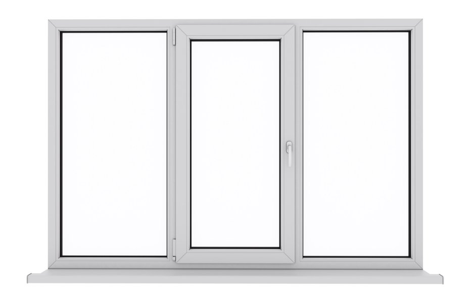Пластиковое окно на белом фоне