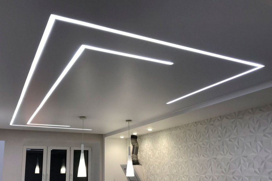 Чертеж крепления карниза с подсветкой