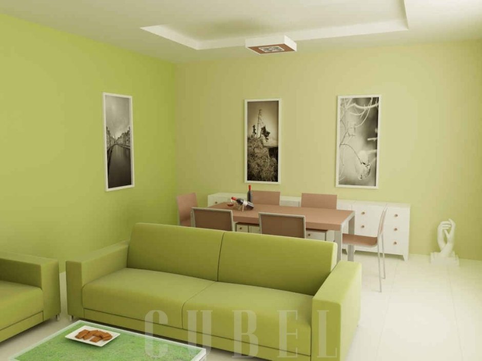 Нежно салатовые стены