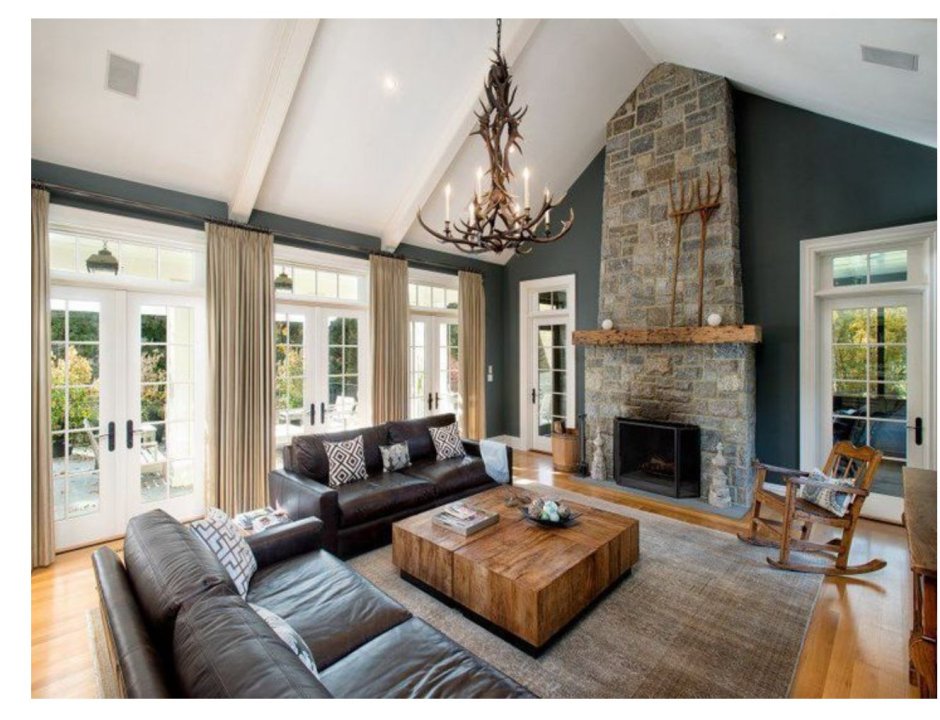 Сочетание бетона и дерева в интерьере