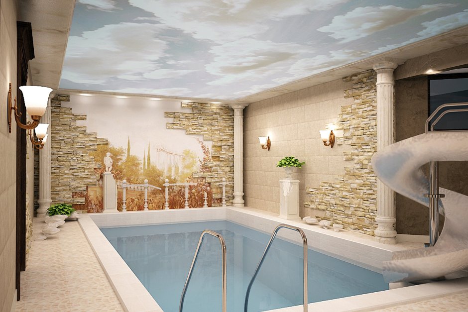 Потолок в бассейне