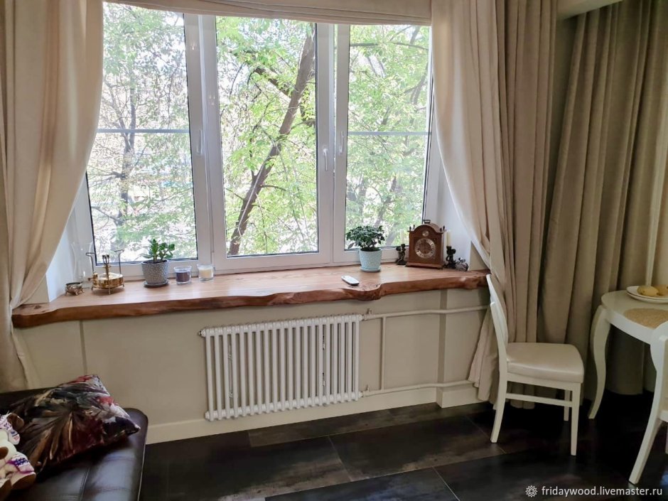 Декоративный подоконник из дерева