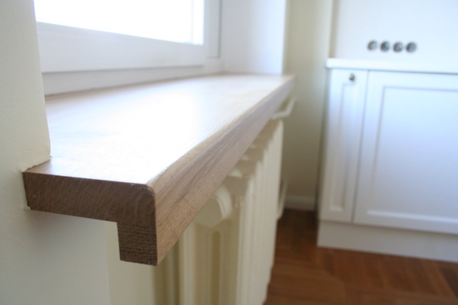 Фрезеровка подоконника из дуба под стяжки