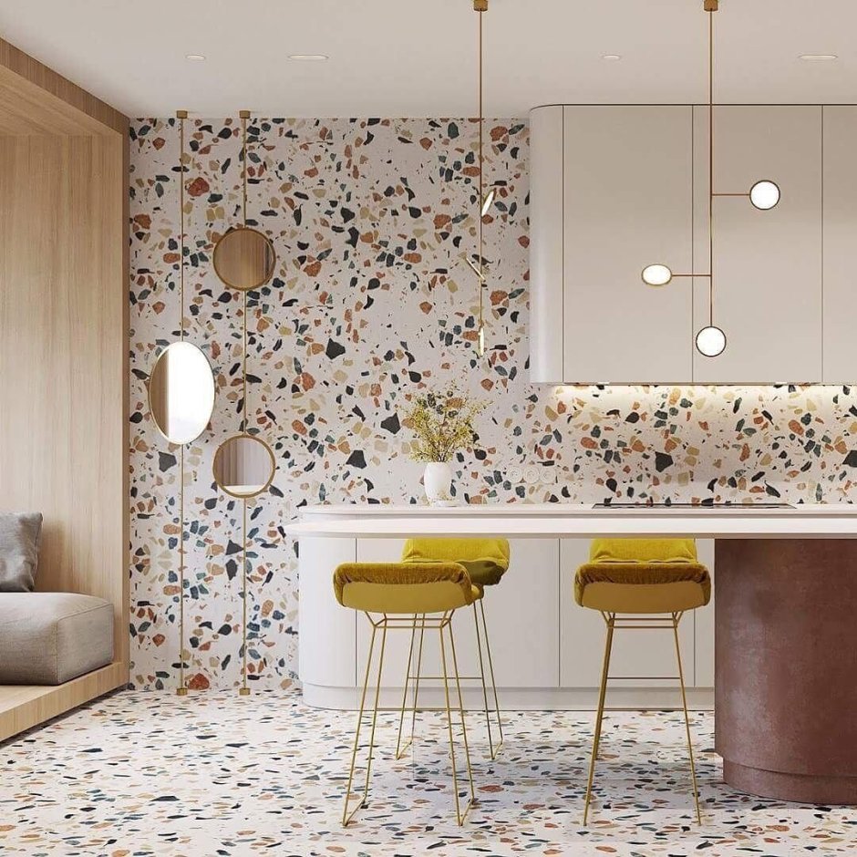 Плитка терраццо на фартук