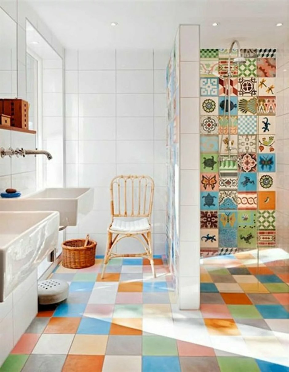 Цветная плитка для ванной