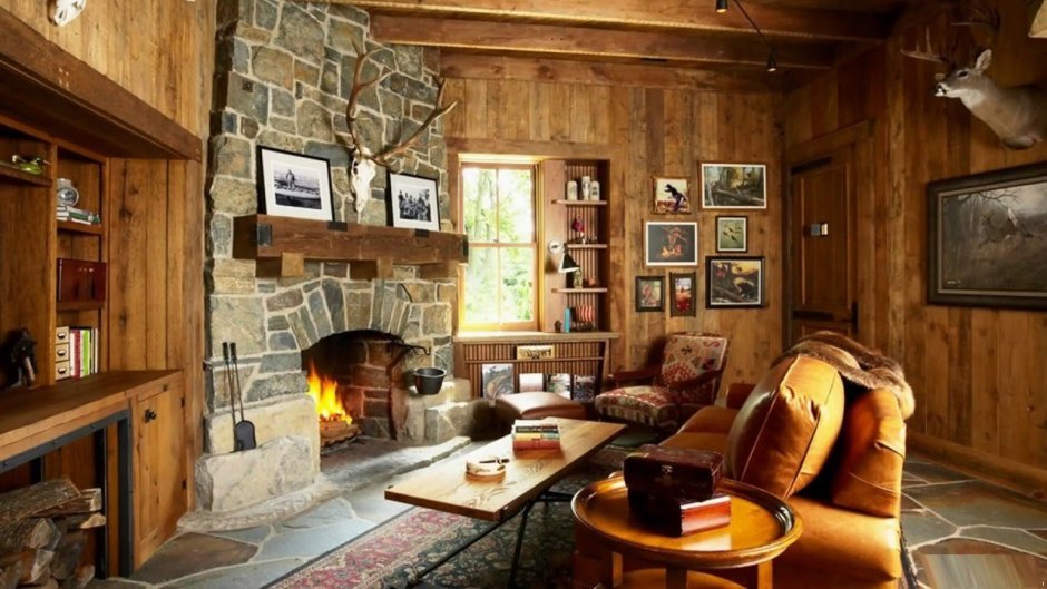 Охотничий домик интерьер