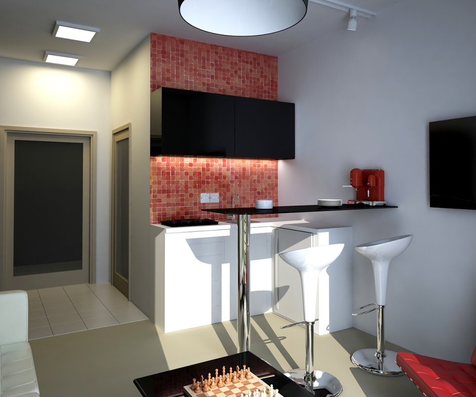 Планировка кухни в гостинке