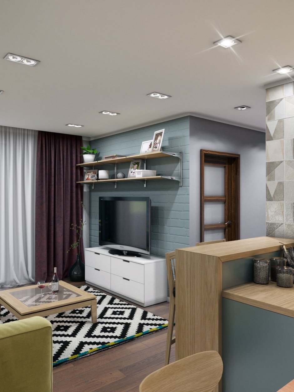 Кухня гостиная буквой г