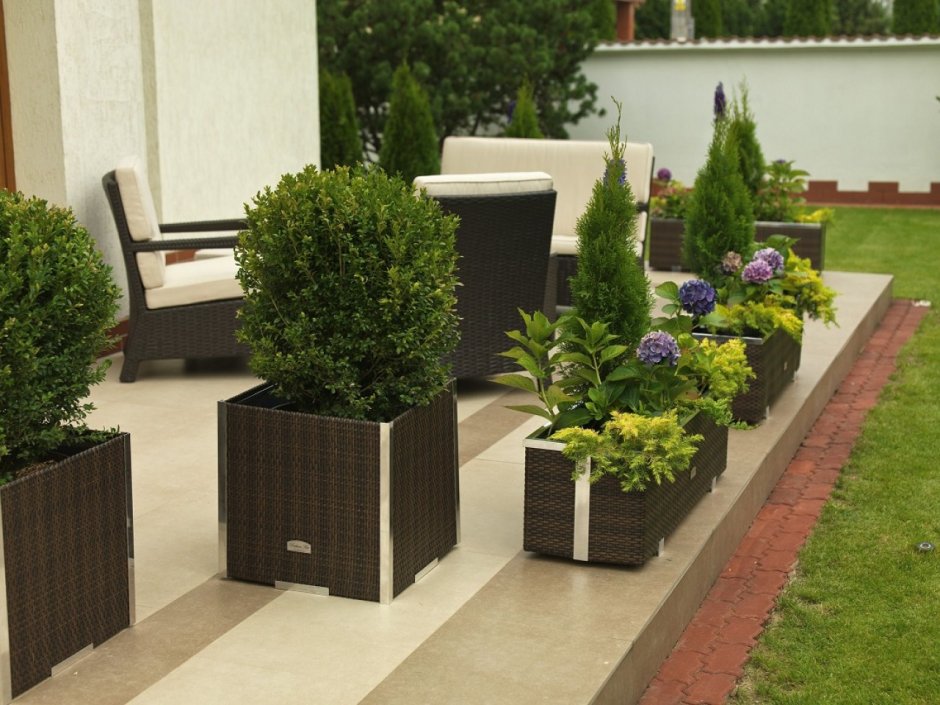 Кашпо из ротанга