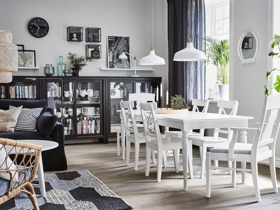 ИНГАТОРП раздвижной стол, белый, 155/215x87 см