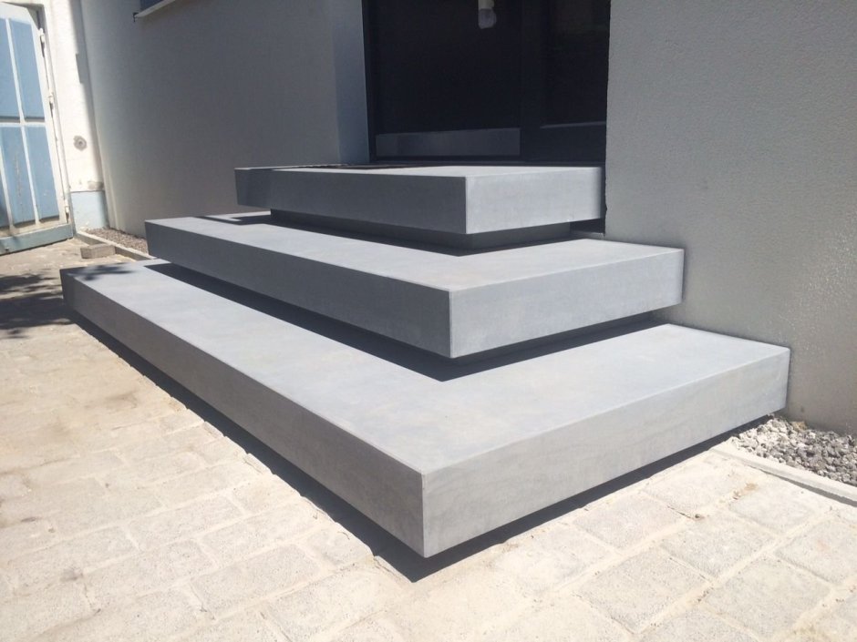 Парящие бетонные ступеньки для крыльца