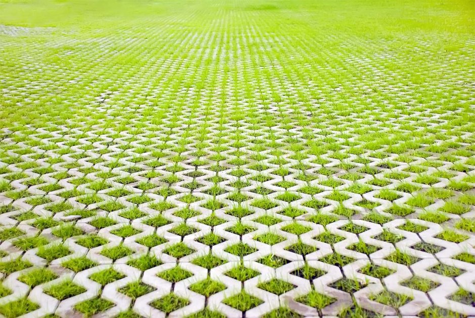 Тротуарная плитка с травой