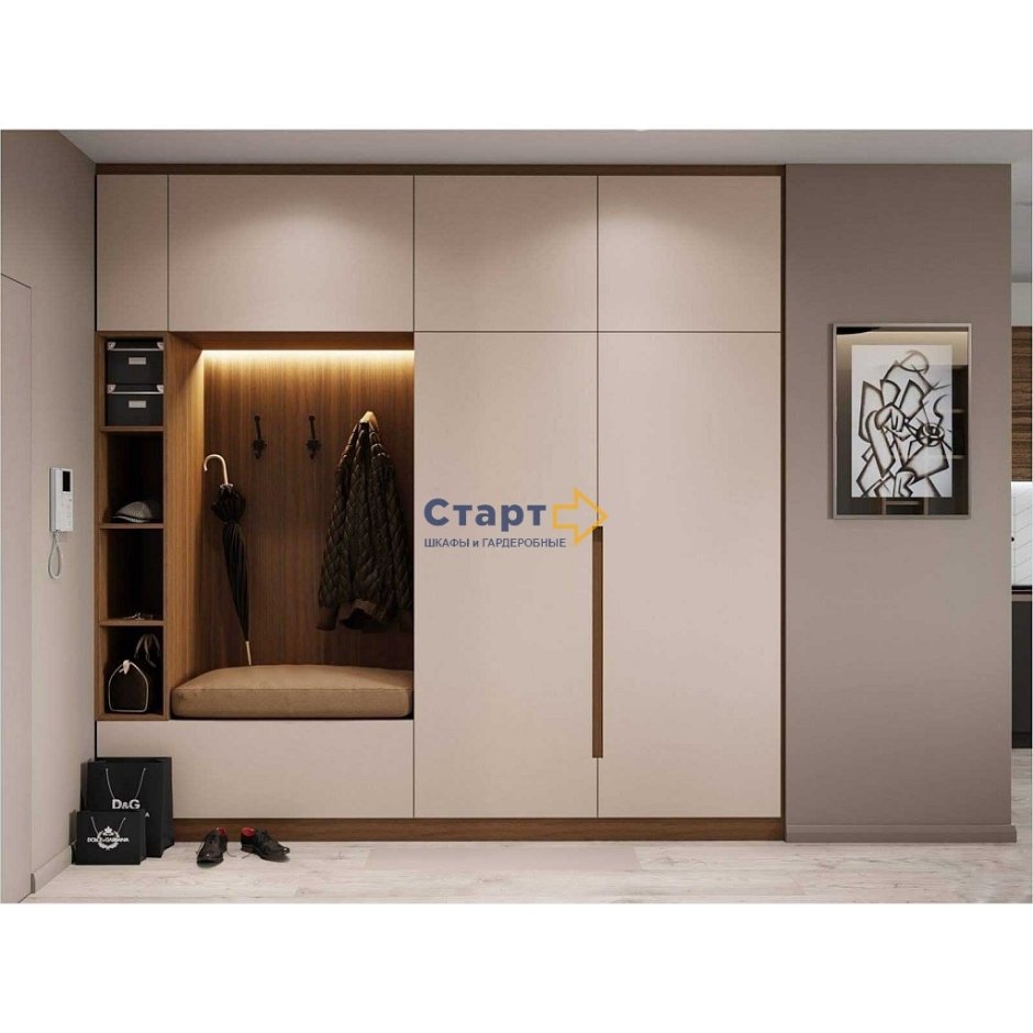Шкаф с комбинированными дверями купе и распашные
