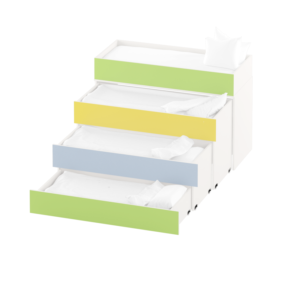 Кровать трехъярусная выкатная