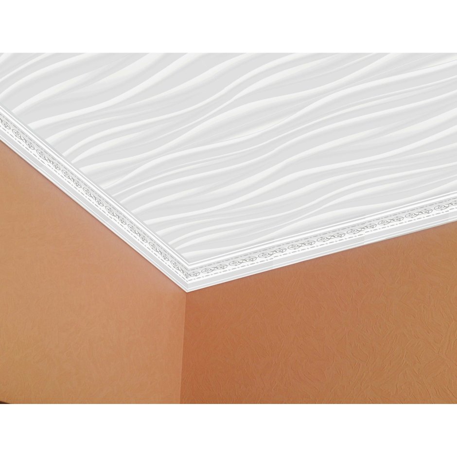 Плита потолочная экструдированная «шторм», 2 м2, цвет перламутровый