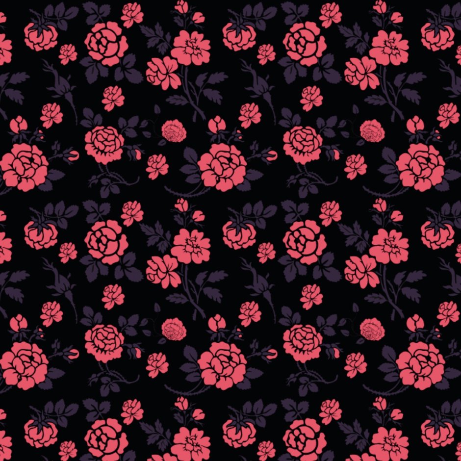 Мелкие цветочки на черном фоне