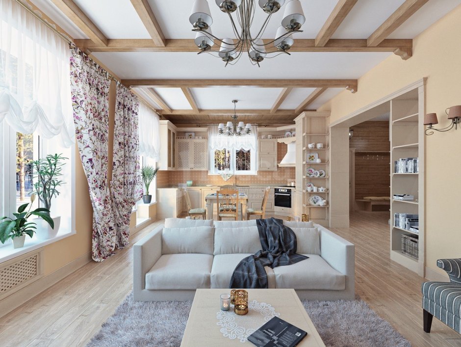 Интерьер кухни в дачном доме