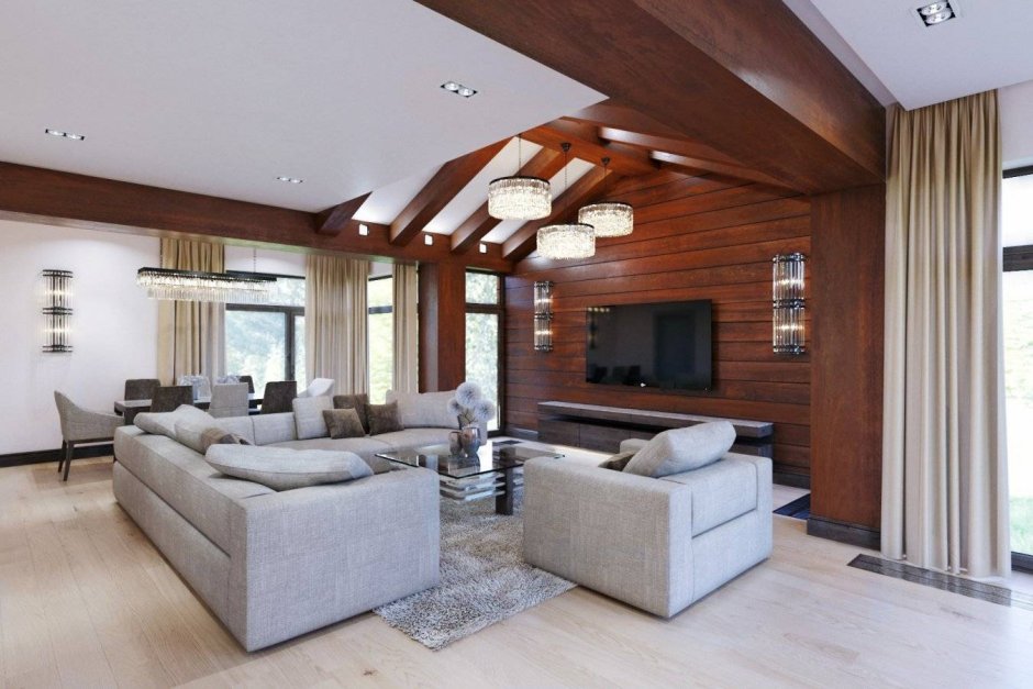 Интерьер дома из бруса 6 на 8