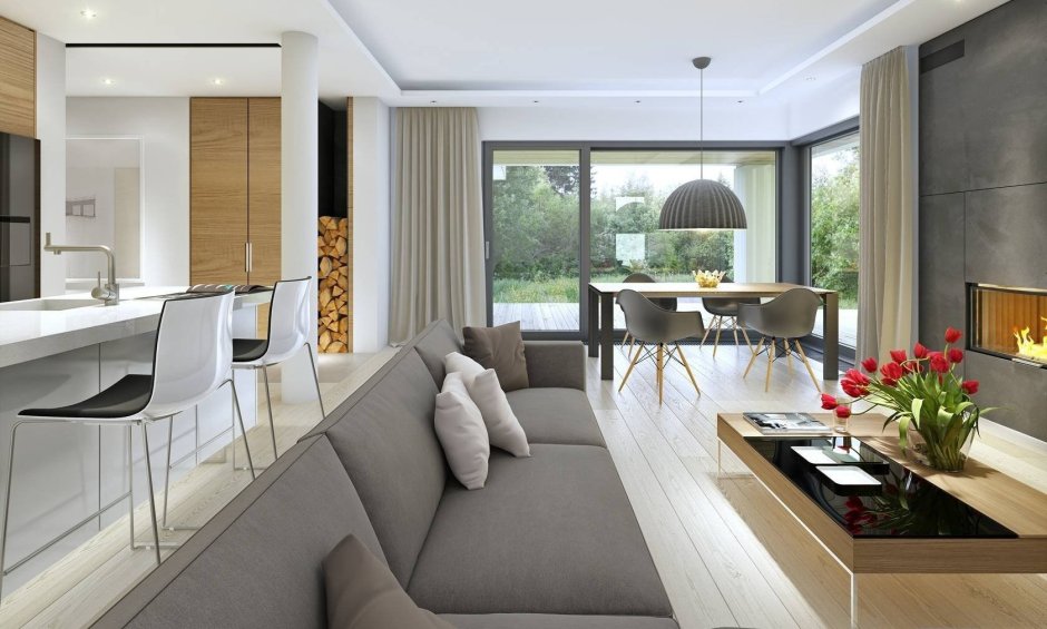 Дом в скандинавском стиле одноэтажный интерьер