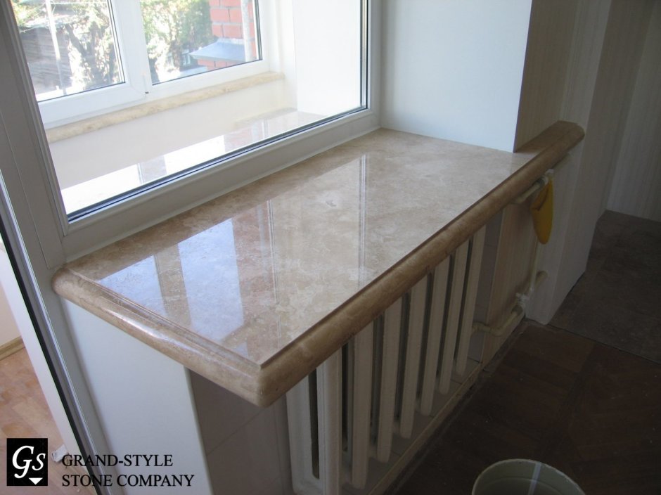 Подоконник из искусственного камня под мрамор