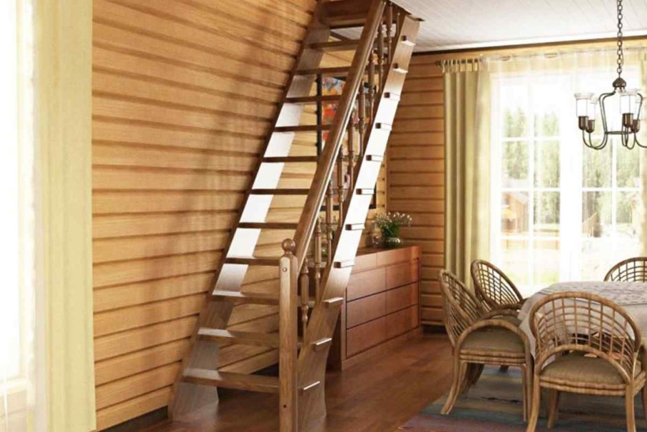 Лестница с террасы бани